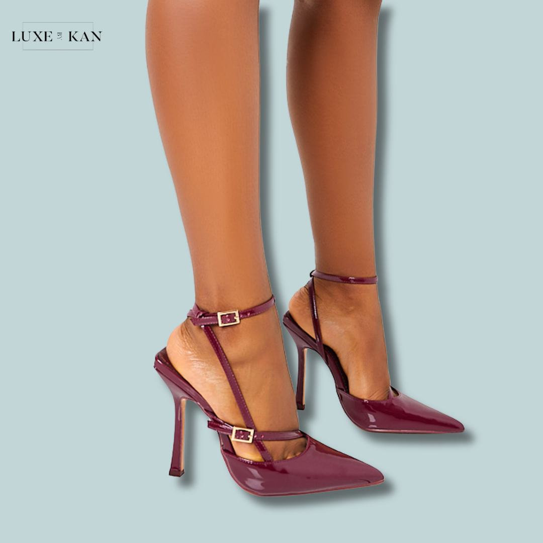 Burgundy pointed toe heels online