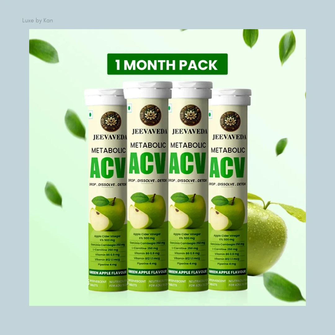 Jeevaveda Green Apple Effervescent Tablets With Apple Cider Vinegar