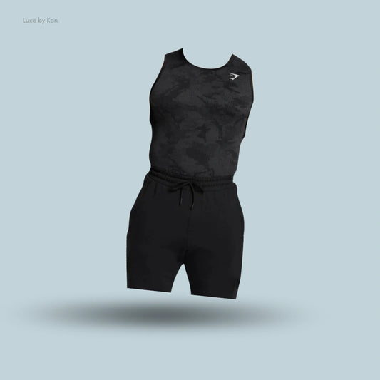 GYMSHARK Geo seamless tank slim fit - Black / Medium