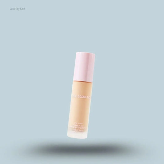 Kylie Cosmetics Power Plush Long-Wear Foundation 30ml bottle on blue background — LBK India