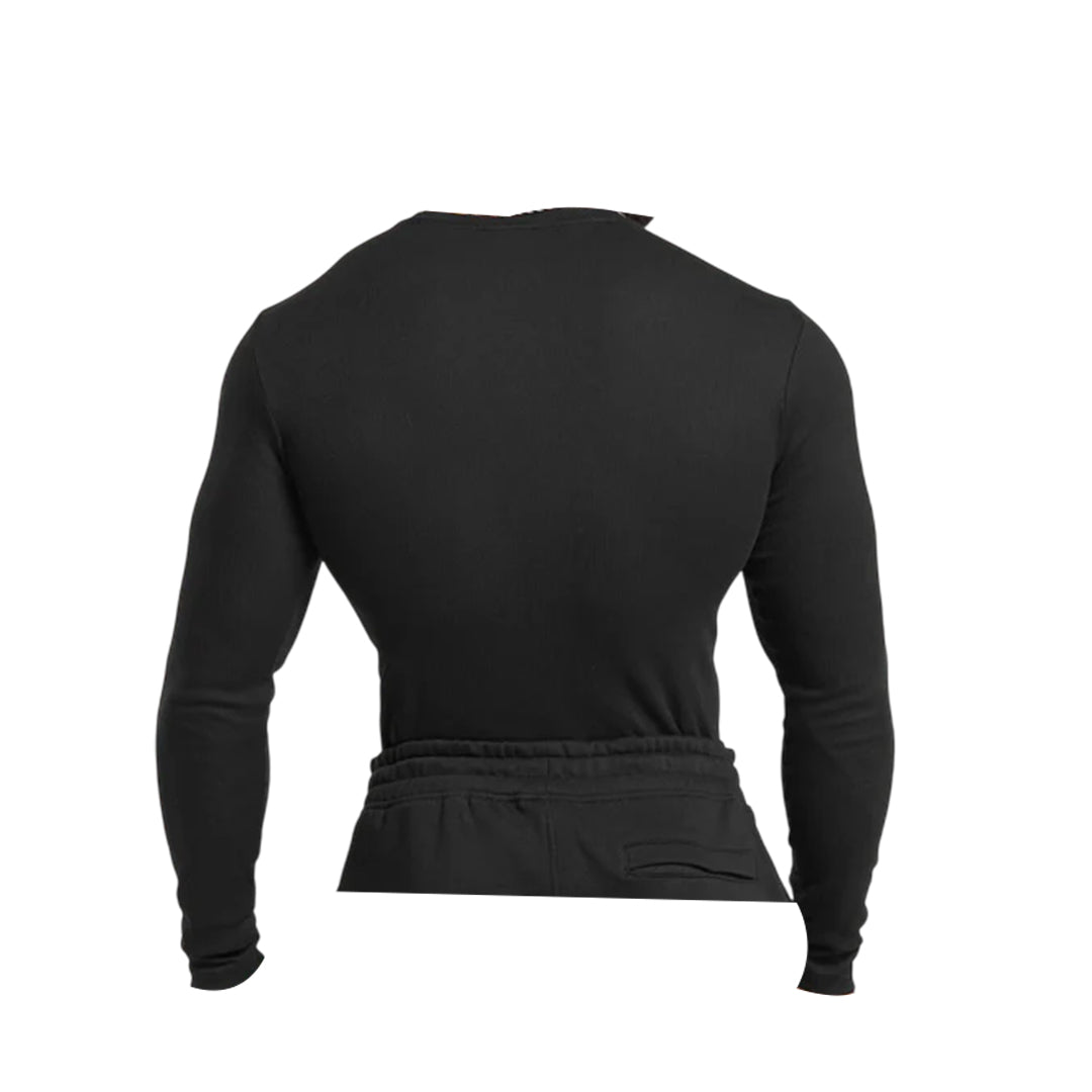 GYMSHARK MEN RIBBED LONG SLEEVE T-SHIRT