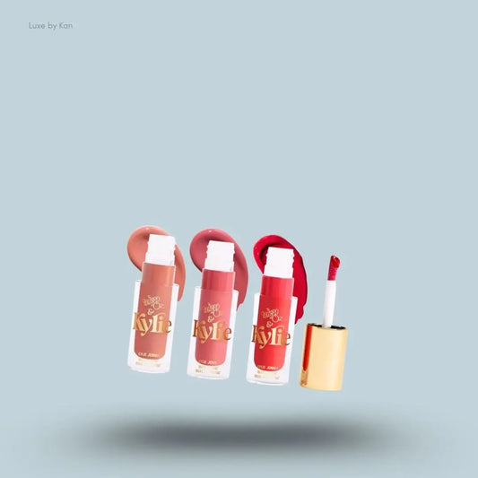 Kylie Jenner x Wizard of Oz Matte Lip Paint set on blue background — Luxe by Kan India