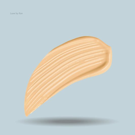 Armani Beauty Designer Lift Foundation swatch on blue background — LBK India