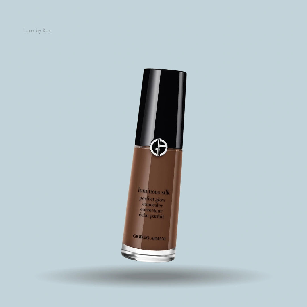 Armani Luminous Silk Multi-Purpose Glow Concealer in a glass bottle with a black cap.