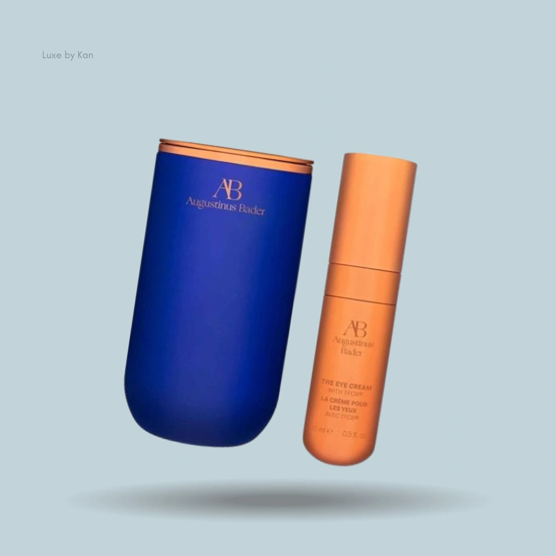 Augustinus Bader The Eye Cream in its signature blue and orange packaging.