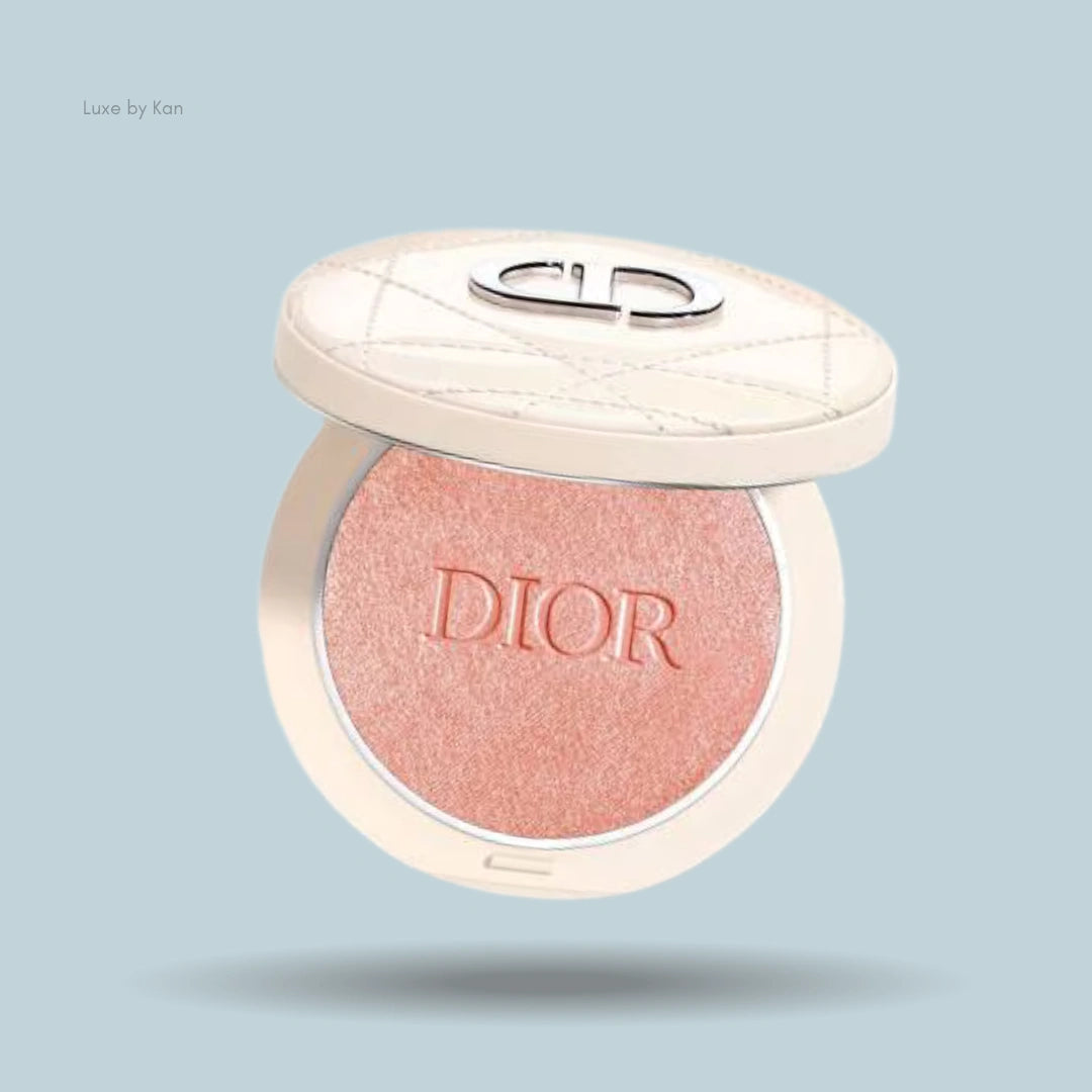 Dior Forever Couture Luminizer longwear highlighting powder compact with quilted white lid.