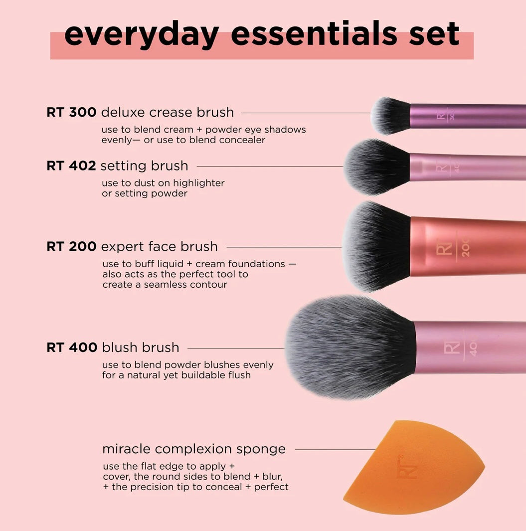 Real Techniques Everyday Essentials Makeup Brush Set