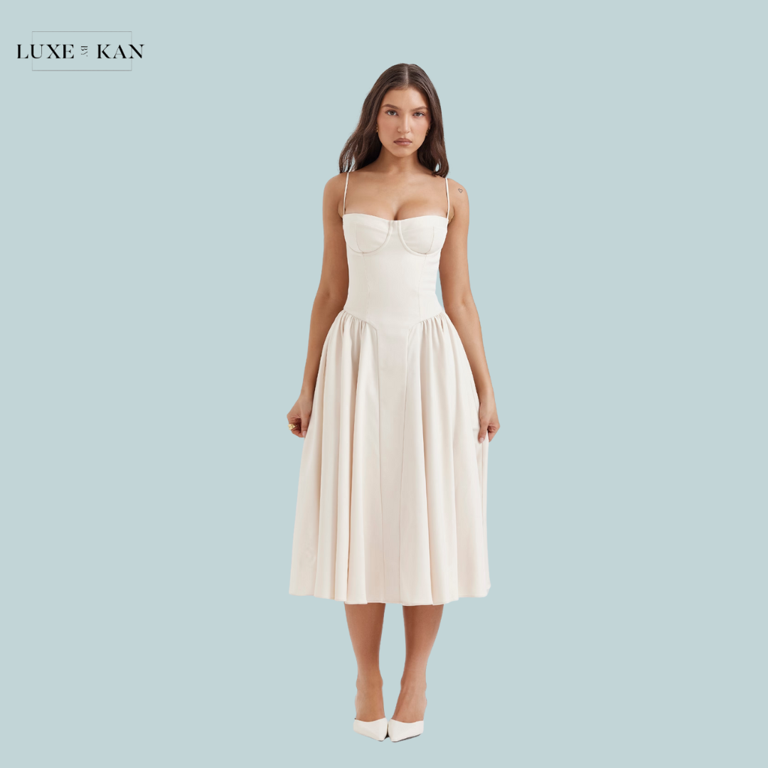 HOUSE OF SAMARIA Gathered Midi Dress