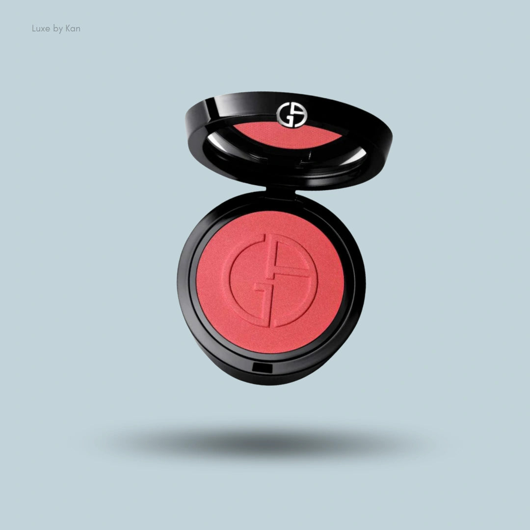 Giorgio Armani Luminous Silk Glow Blush with open mirrored compact.