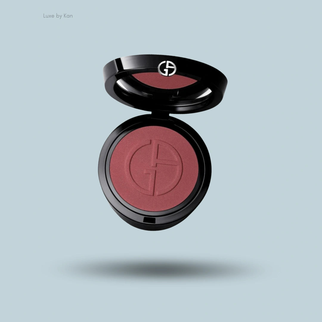 Giorgio Armani Luminous Silk Glow Blush in compact with logo.