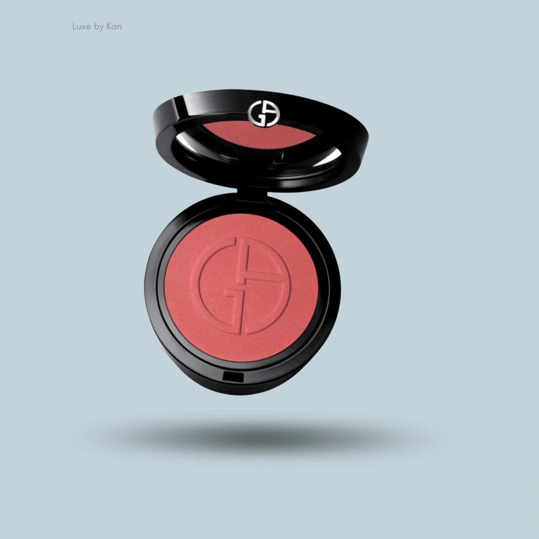 Open Armani Luminous Silk Glow Blush in a radiant coral shade.