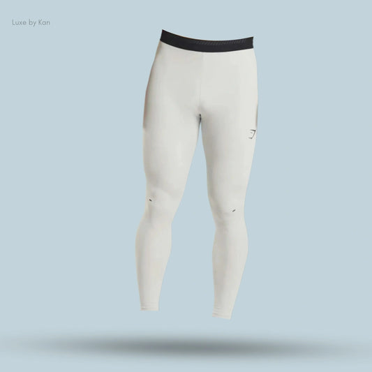 Gymshark Apex Run Tights in a compression fit with a black waistband, showcasing a sleek design and form-fitting style.