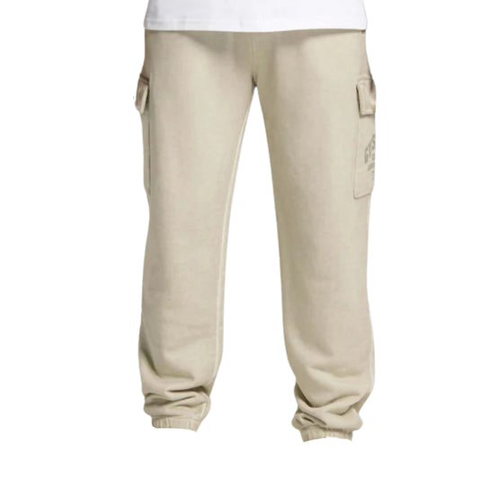 Gymshark Heavyweight Washed Cargo Joggers in an oversized fit with elastic cuffs and side pockets, paired with a white T-shirt.