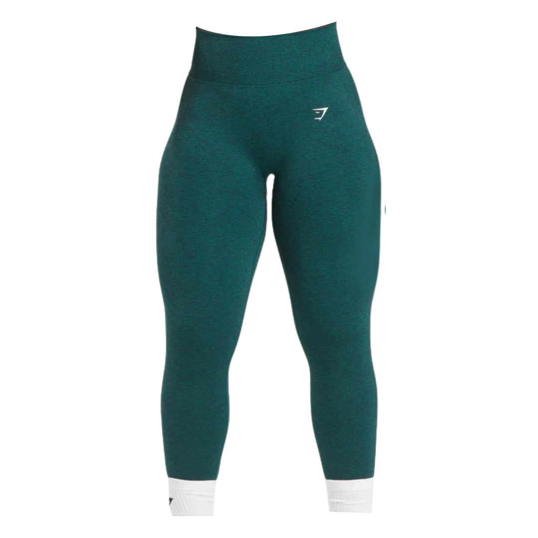 Gymshark Lift Contour Seamless Leggings featuring a fitted design and a white logo, perfect for workouts and casual wear.