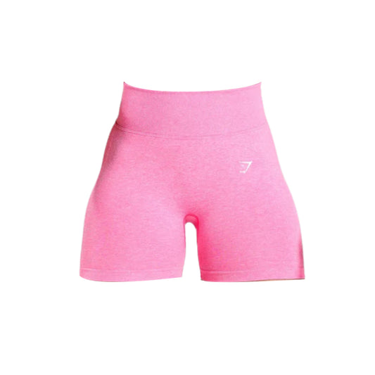 Close-up of hot pink Gymshark lift contour seamless shorts.
