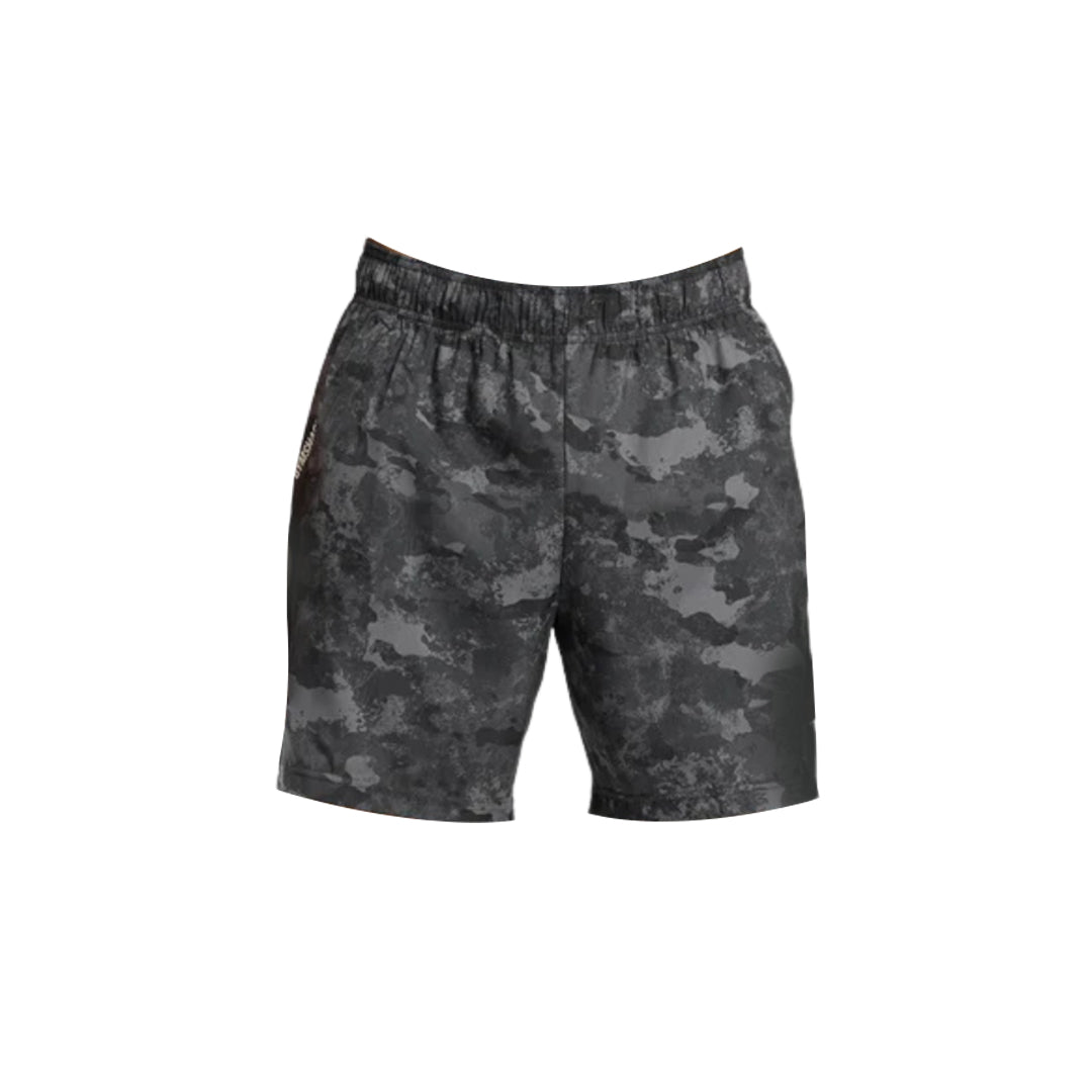 Gymshark men's 7" sport slim fit shorts, dark camo print.