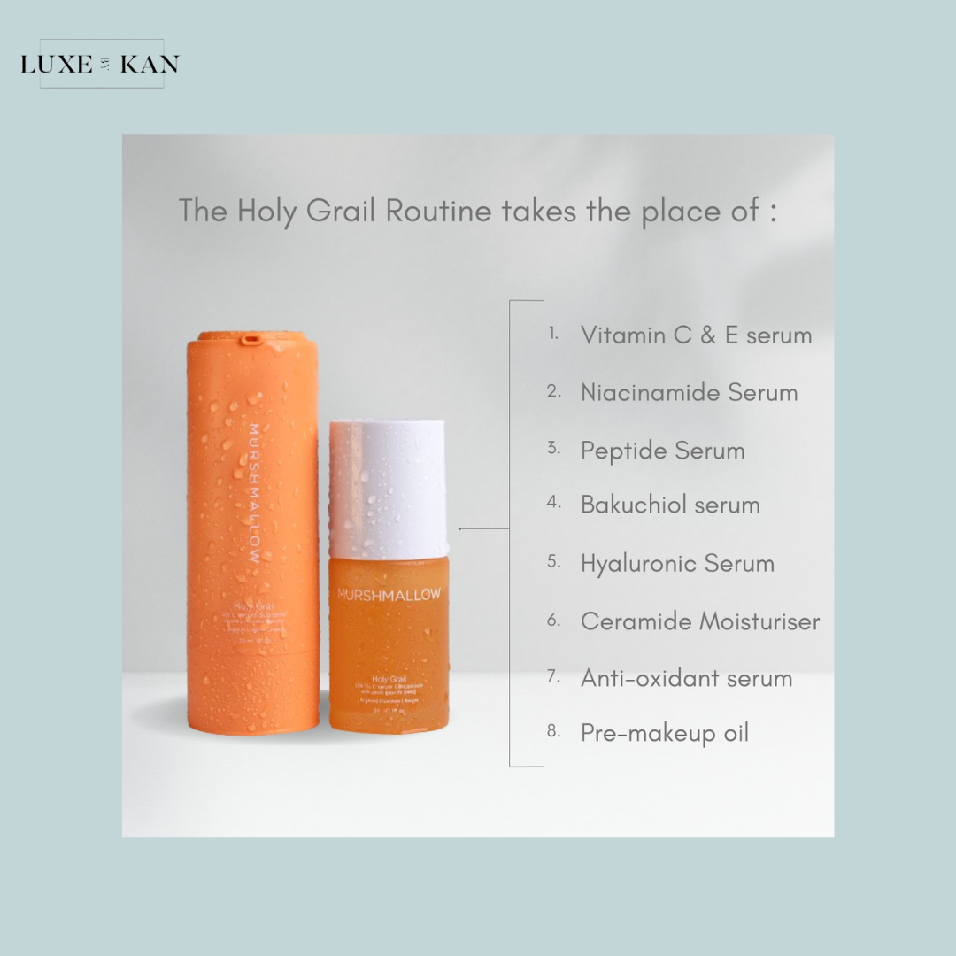 Murshmallow skincare routine, highlighted by the key benefits replacing eight common skincare products.
