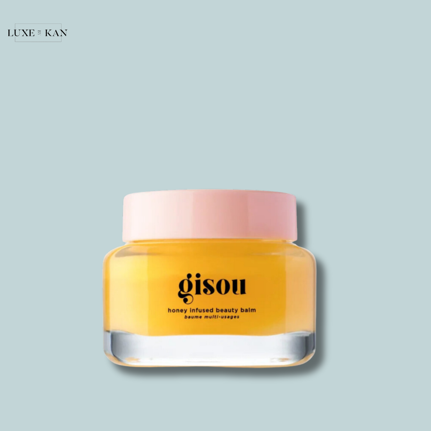 Gisou honey infused beauty balm with a pink lid