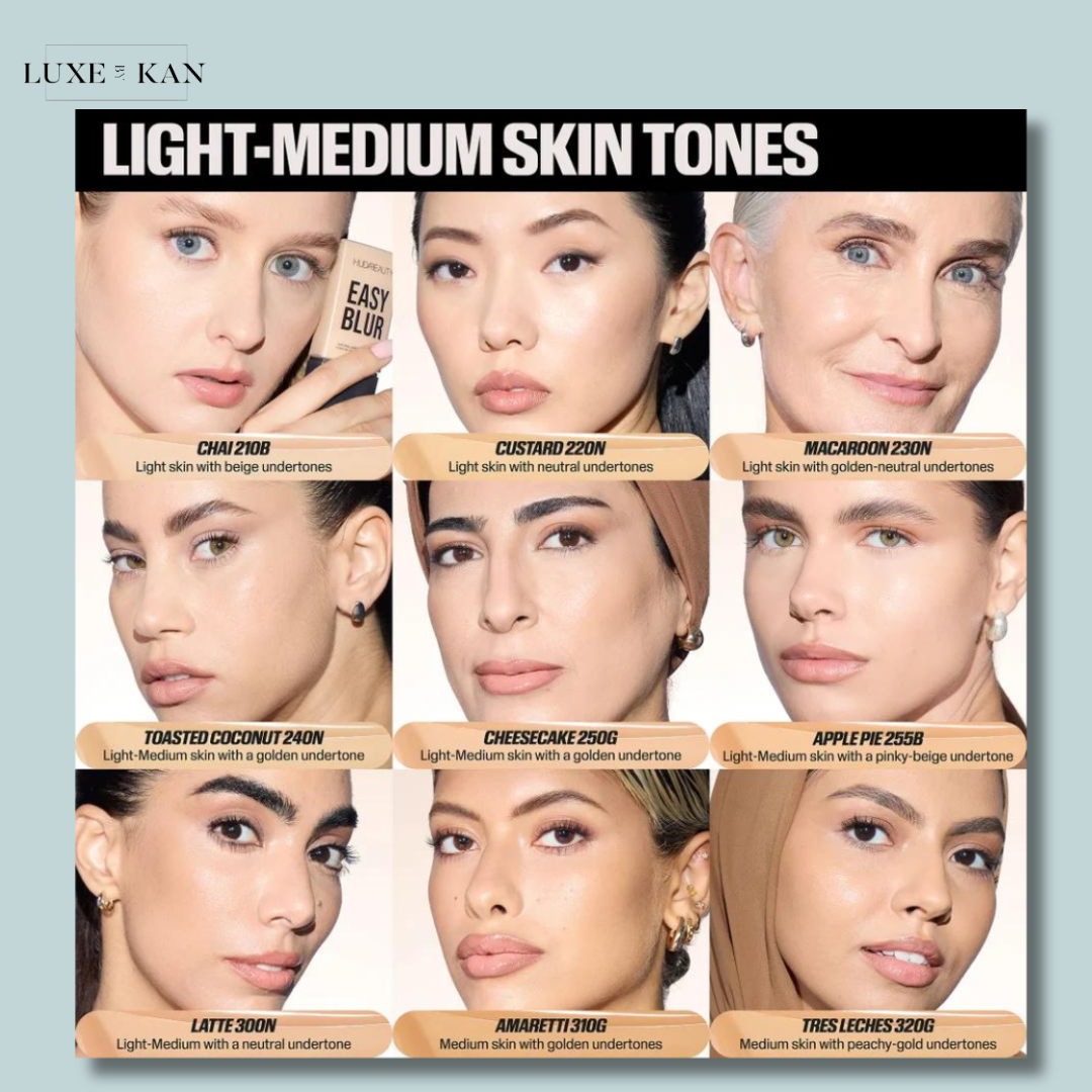 A collage displaying various light to medium skin tones with descriptions of their undertones, showcasing diverse beauty.