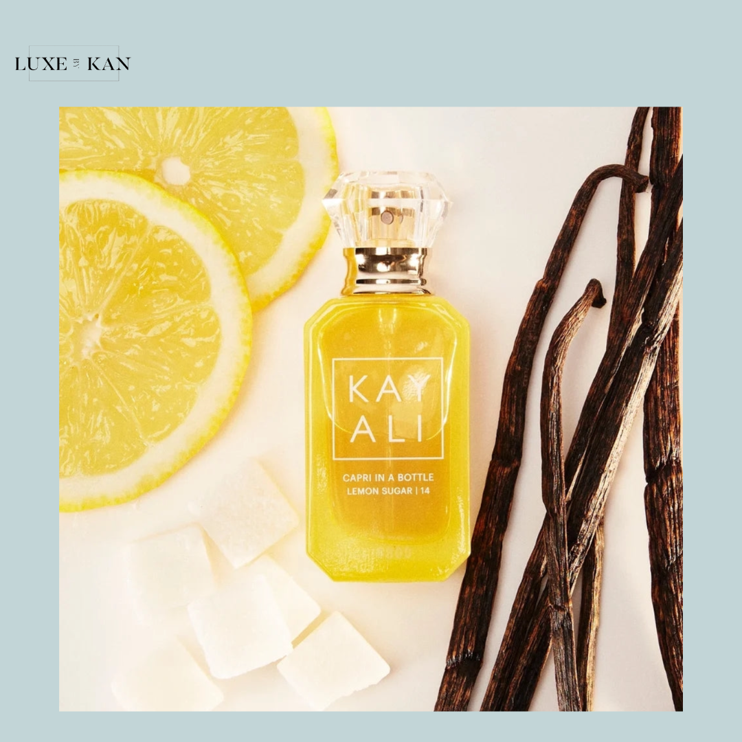 Kayali capri in a bottle lemon sugar 14 eau de parfum.