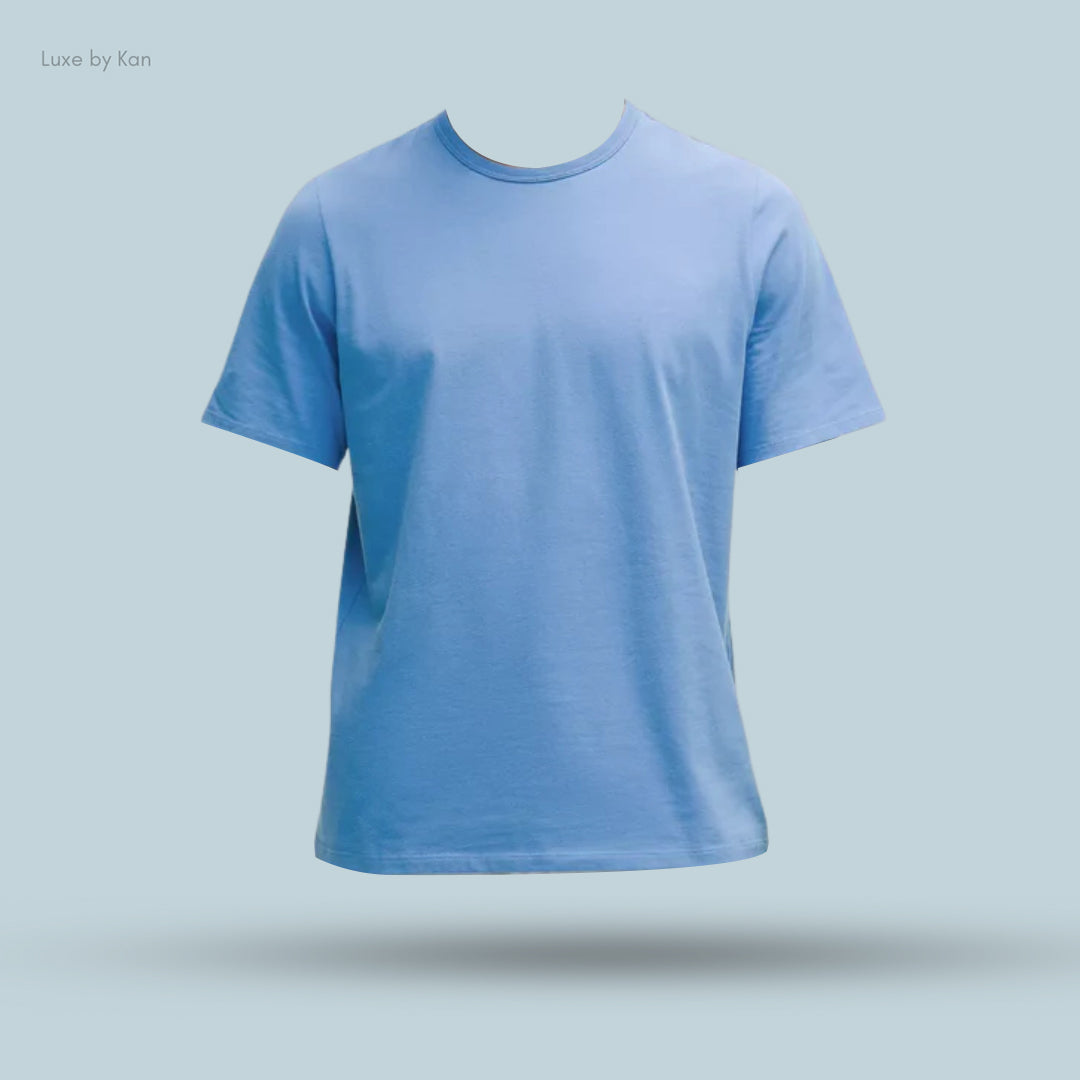 A light blue Lululemon Organic Cotton Classic-Fit T-Shirt, displayed front-facing.
