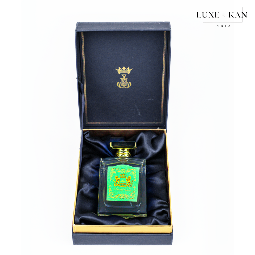 Maison de fouzdar immortalle perfume bottle inside the box.