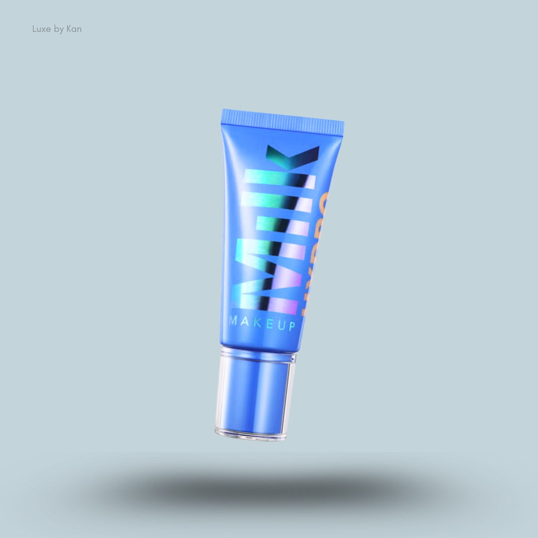 Milk Makeup Hydro Grip Gel Tint in a blue tube with holographic logo.