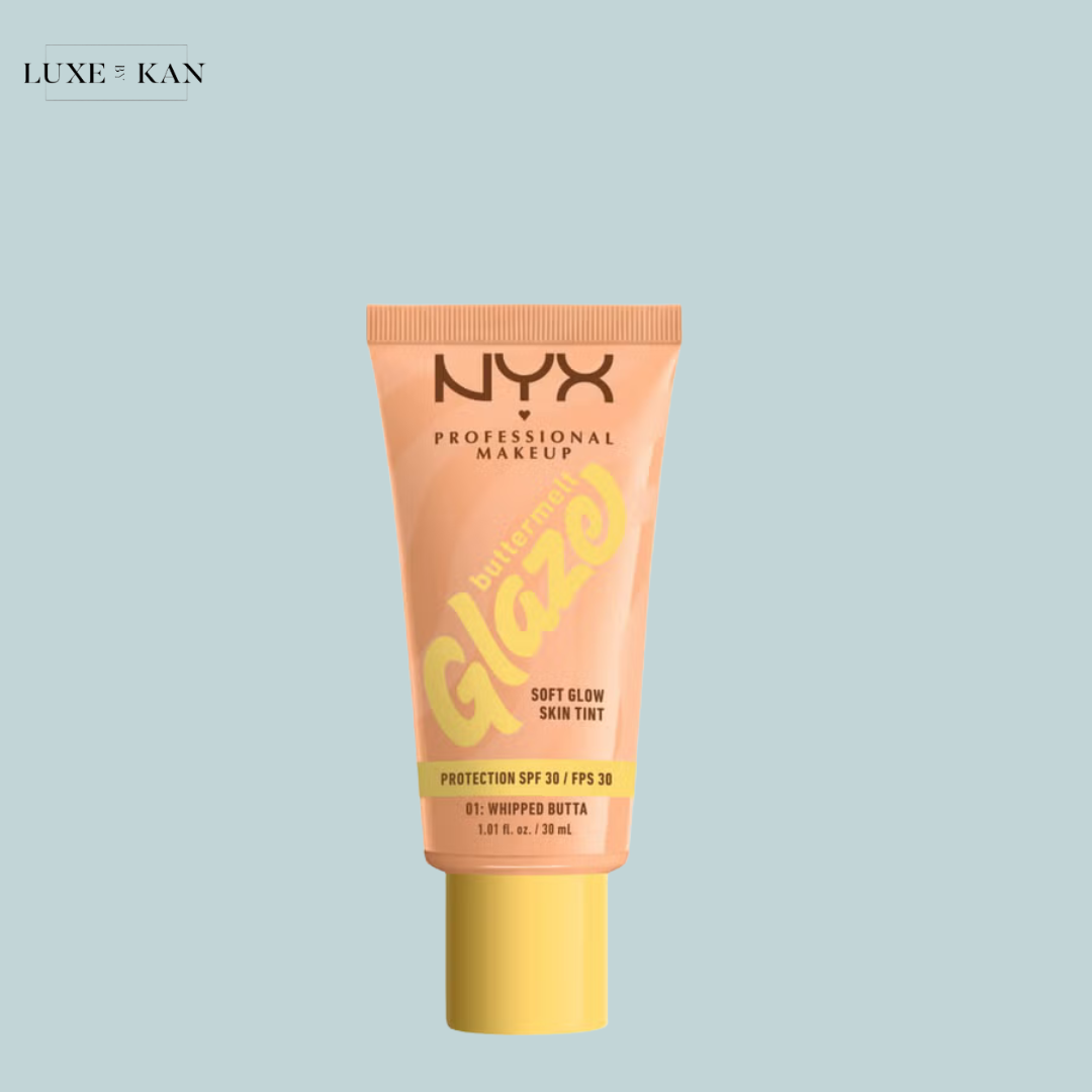 NYX Professional Makeup Buttermelt Glaze Soft Glow Skin Tint + SPF/FPS 30 Foundation (Various Shades)