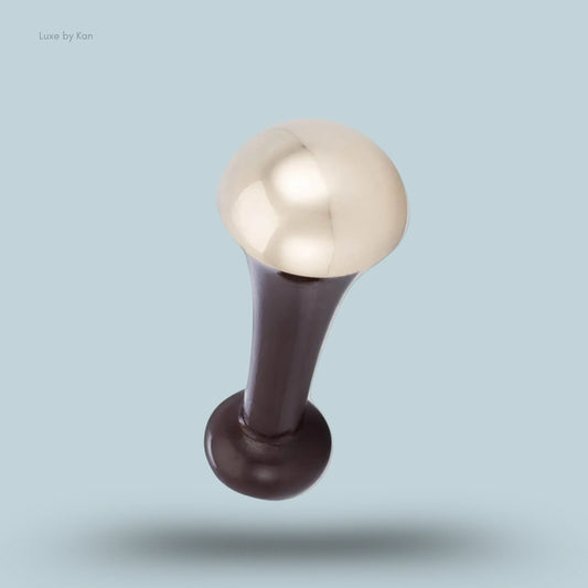 Ranavat Kansa Wand with a golden, spherical end, and dark brown handle and base.