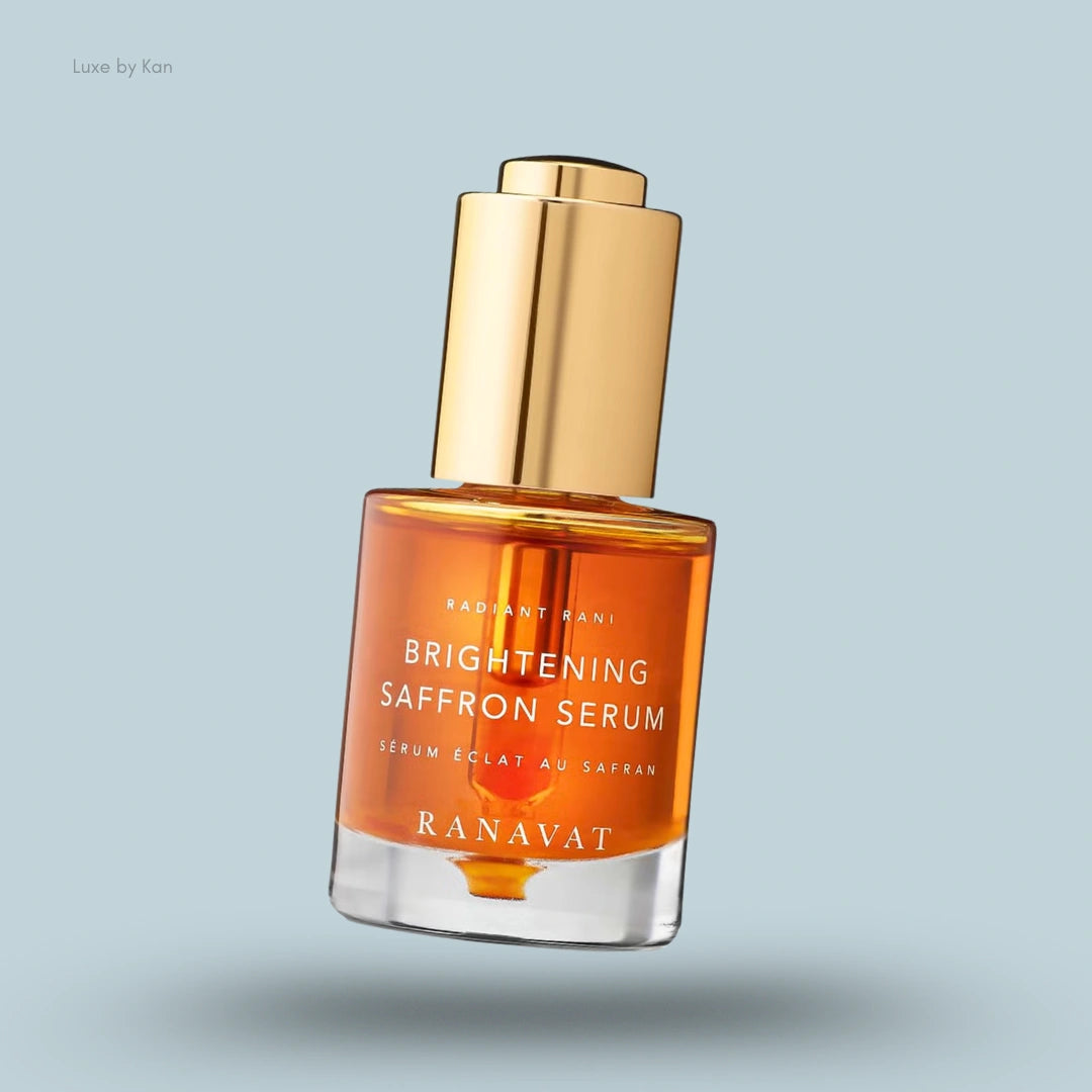 Ranavat Radiant Rani brightening saffron serum bottle.
