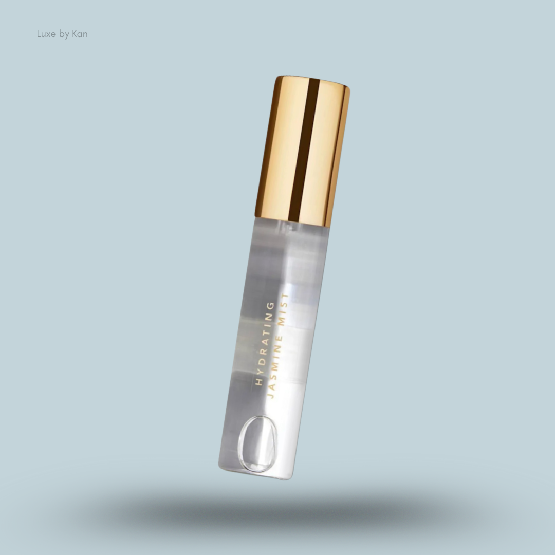 Ranavat Hydrating Jasmine Mist, clear bottle with golden cap.
