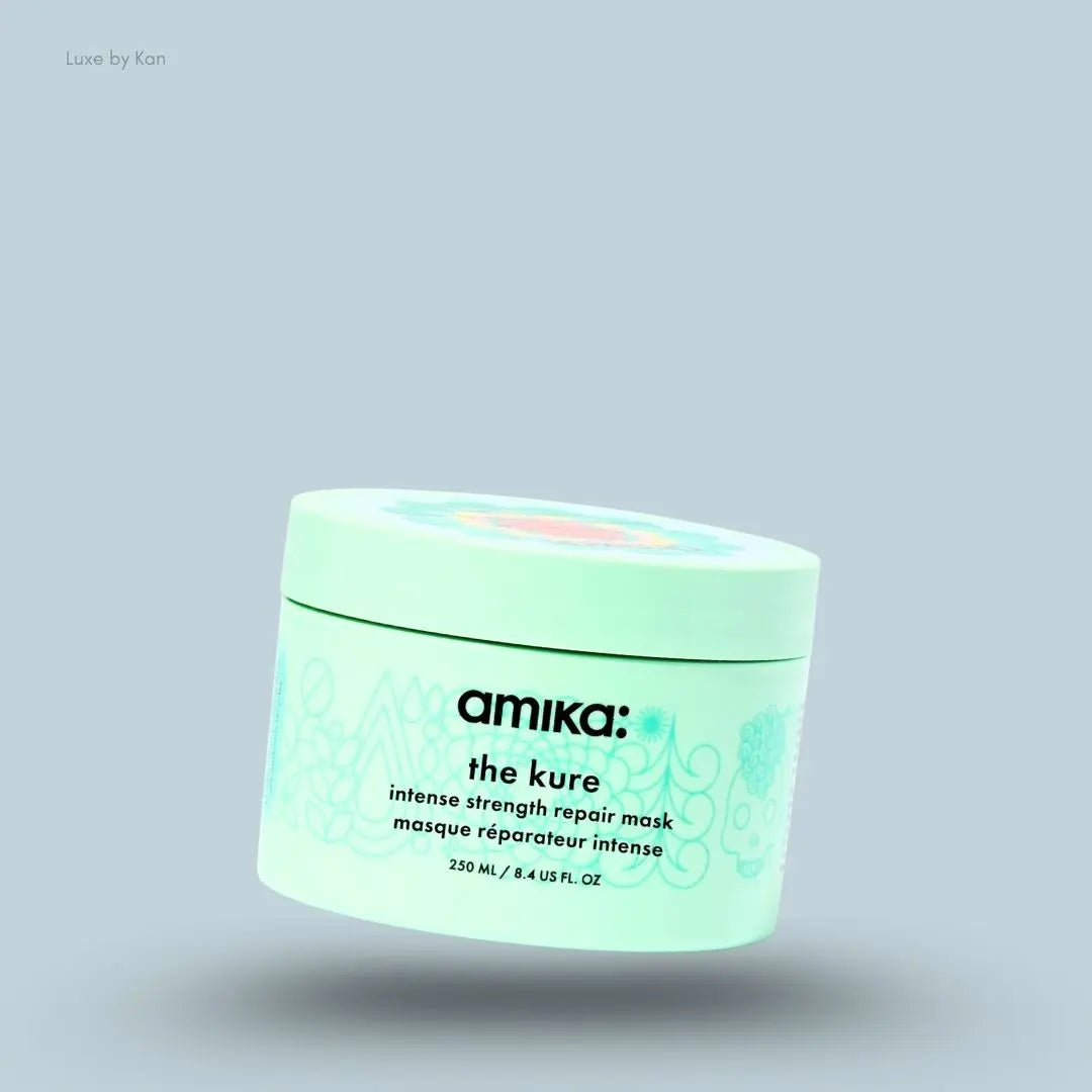 Amika The Kure Intense Bond Repair Mask box on blue background — LBK India