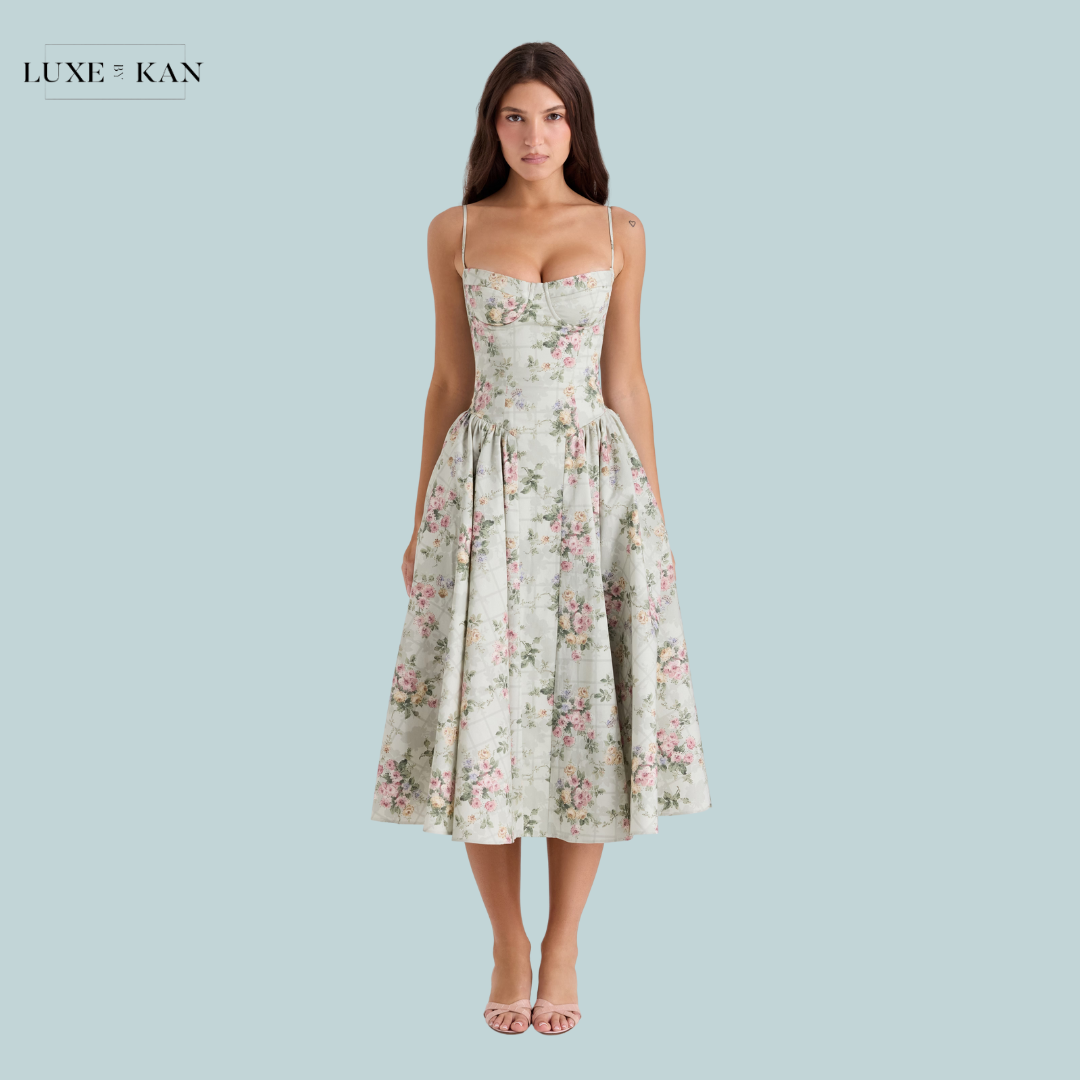 HOUSE OF SAMARIA Gathered Midi Dress