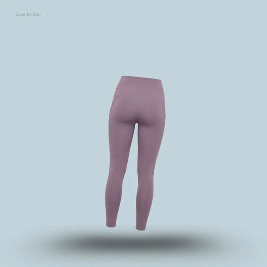 Gymshark Intense Bum Scrunch Leggings Dusk Purple high-waisted deep V waistband bum scrunch women's activewear leggings back view India
