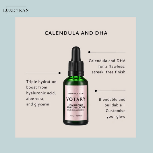 VOTARY Glow your glow hyaluronic self-tan drops 15ml