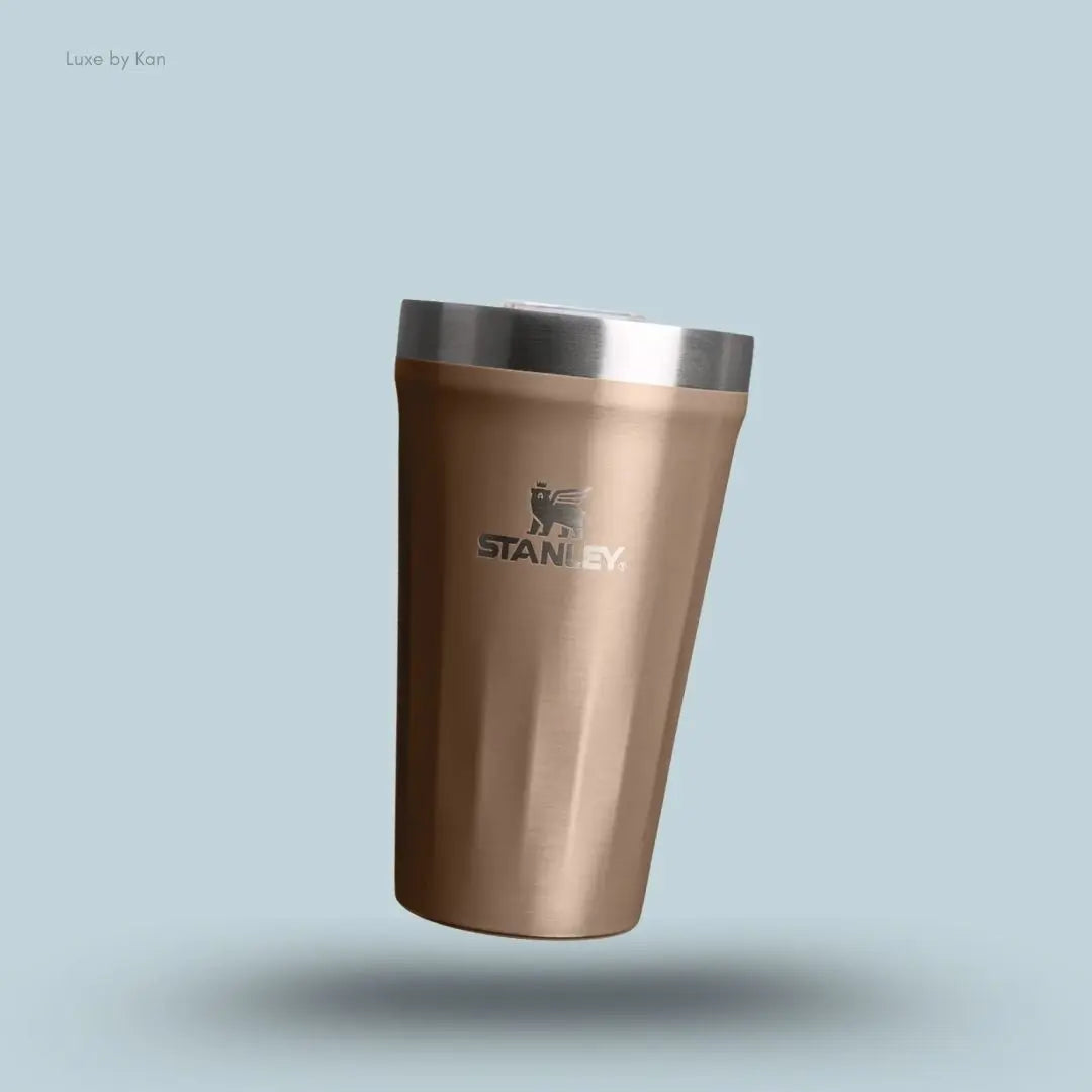 Stanley Everyday Textured Tumbler 0.47L Pale Gold Shine faceted exterior stackable tumbler front view India