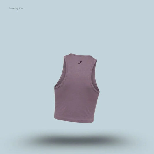 Gymshark Pick Up Truck Graphic Tank Top Dusk Purple body fit midi crop sleeveless chest graphic 95% cotton women's activewear back view India