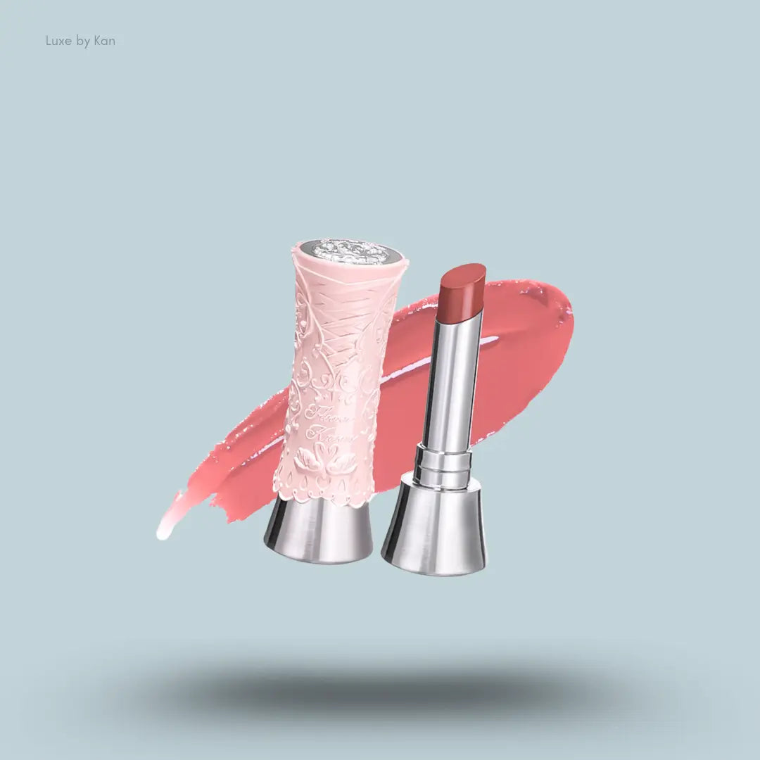 Flower Knows Swan Ballet Shine Lipstick in B02 Mary Jane, nude terracotta in swan ballet case