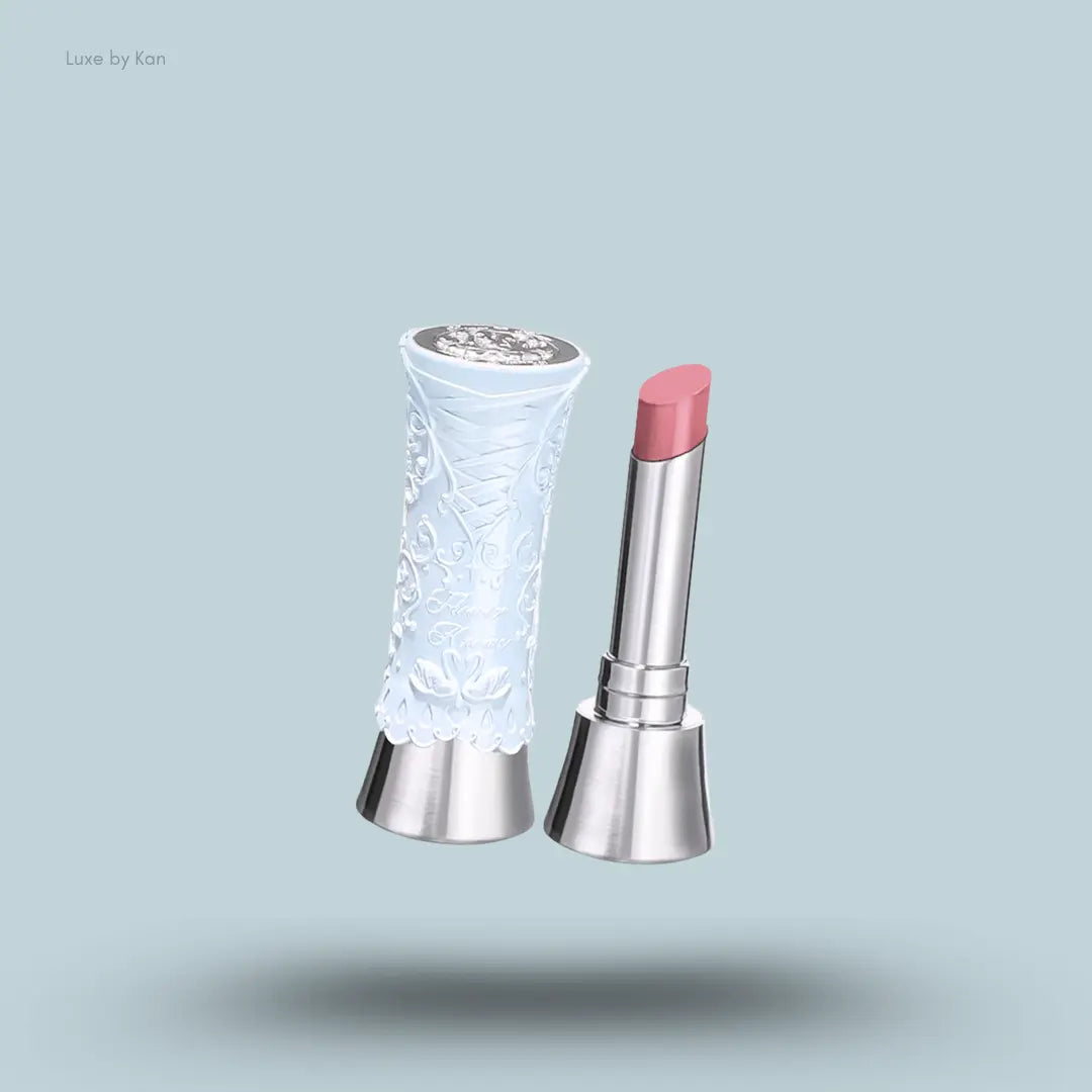 Flower Knows Swan Ballet Shine Lipstick in B04 Silver Moon, nude pink in swan ballet case