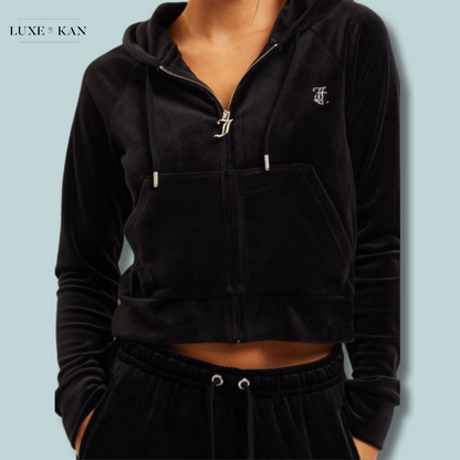 JUICY COUTURE Zip Through Hoodie in black