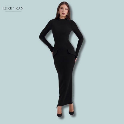 HOUSE OF CB Marie-Louise
Black Turtleneck Maxi Dress