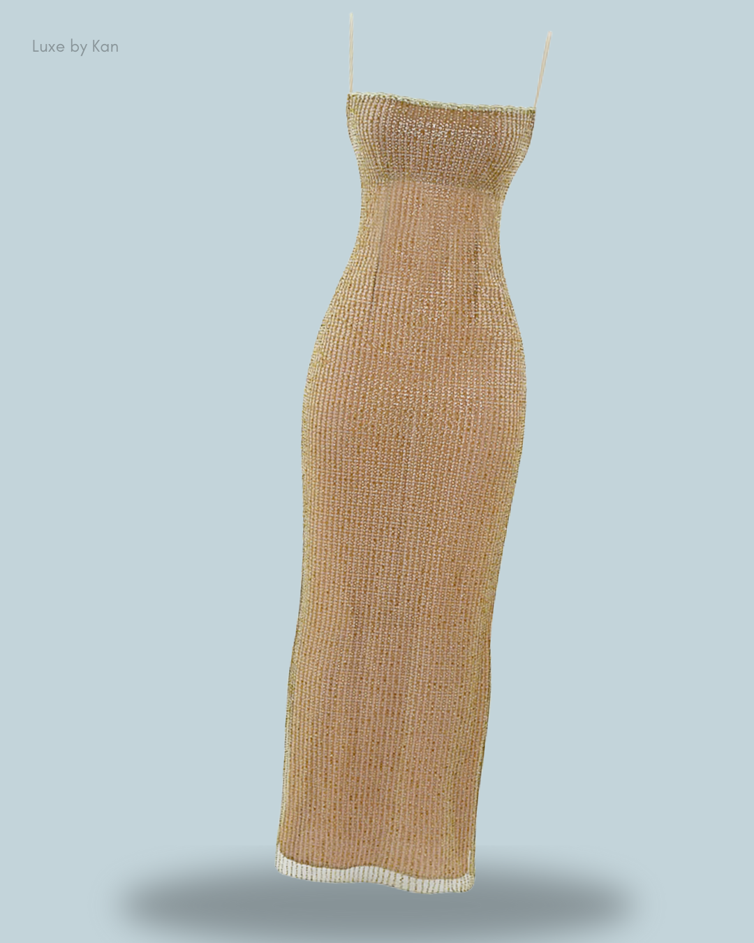 House of CB ALONDRA 
CAFE AU LAIT BEADED MAXI DRESS - LIMITED EDITION