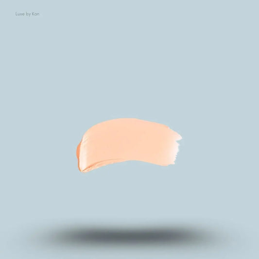 Armani Beauty Power Fabric Compact Foundation swatch on blue background — LBK