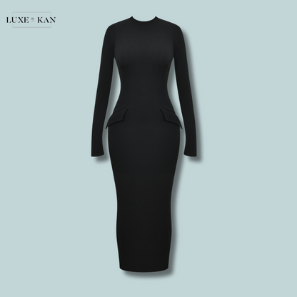 HOUSE OF CB Marie-Louise
Black Turtleneck Maxi Dress