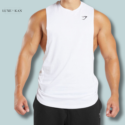 GYMSHARK MEN REACT DROP ARM TANK
Slim Fit