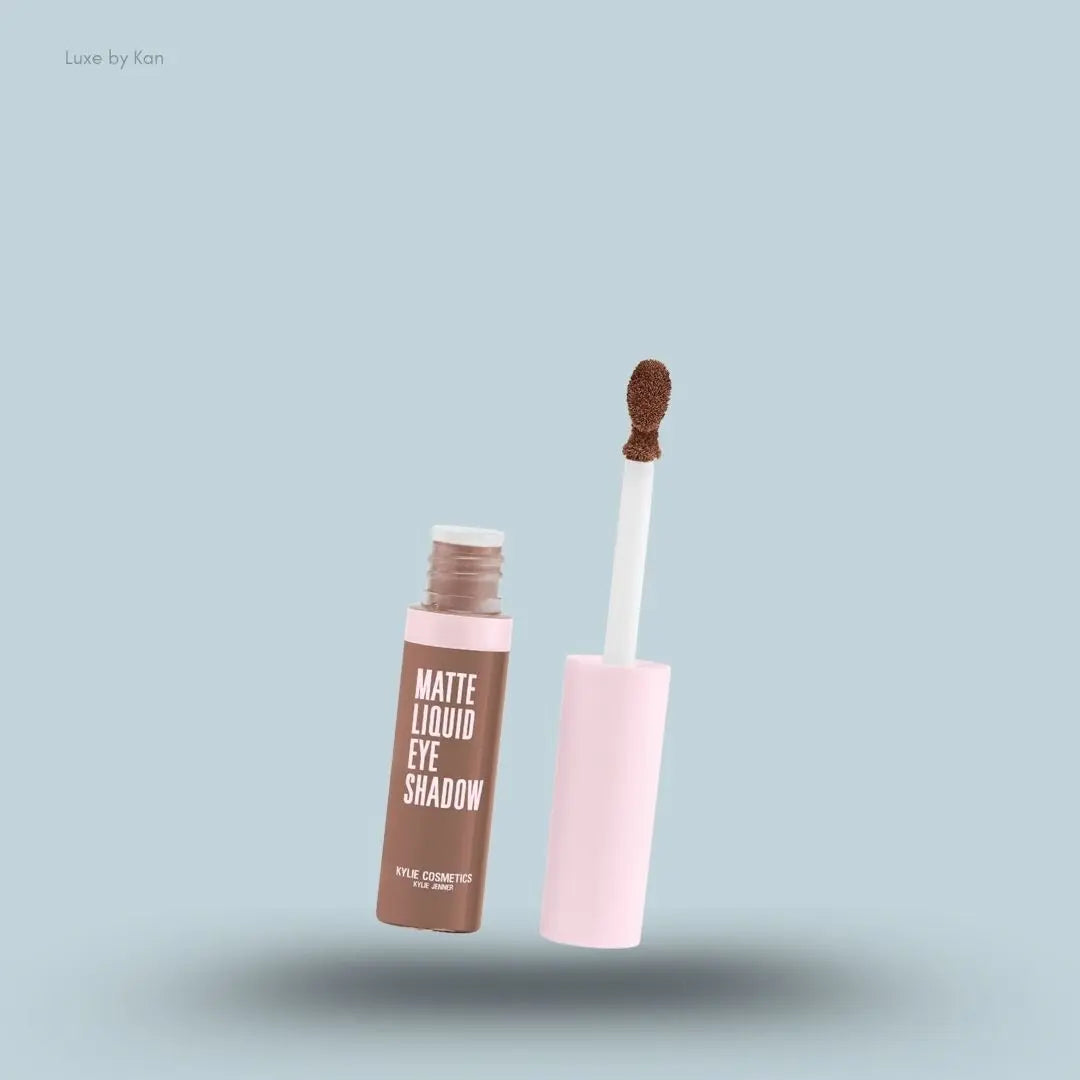Kylie Cosmetics Matte Liquid Eyeshadow bottle on blue background — Luxe by Kan India