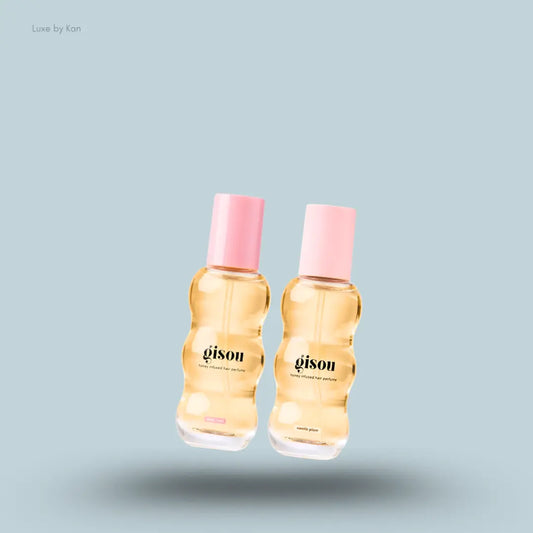 Gisou Vanilla Rose Duo with Wild Rose hair perfume and honey lip oil mini bottles