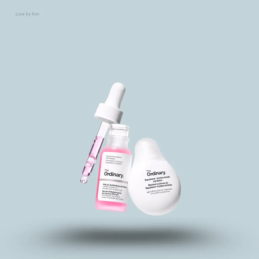The Ordinary Smooth & Hydrate Lip Duo two-piece lip serum and lip balm set