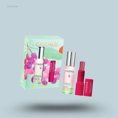 Caudalie Beauty Elixir & Tinted Lip Balm Duo face mist and tinted lip balm with packaging
