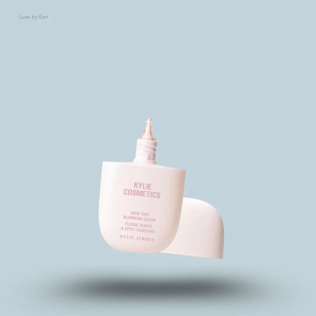 Kylie Cosmetics Skin Tint Blurring Elixir Foundation 30ml bottle on blue background — LBK India